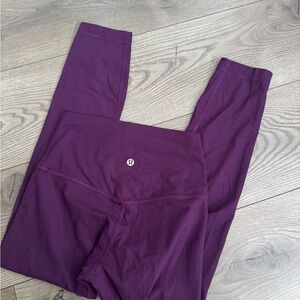 Lululemon Women’s Purple Ribbed Align Pant Leggings Size 4 Inseam 23”